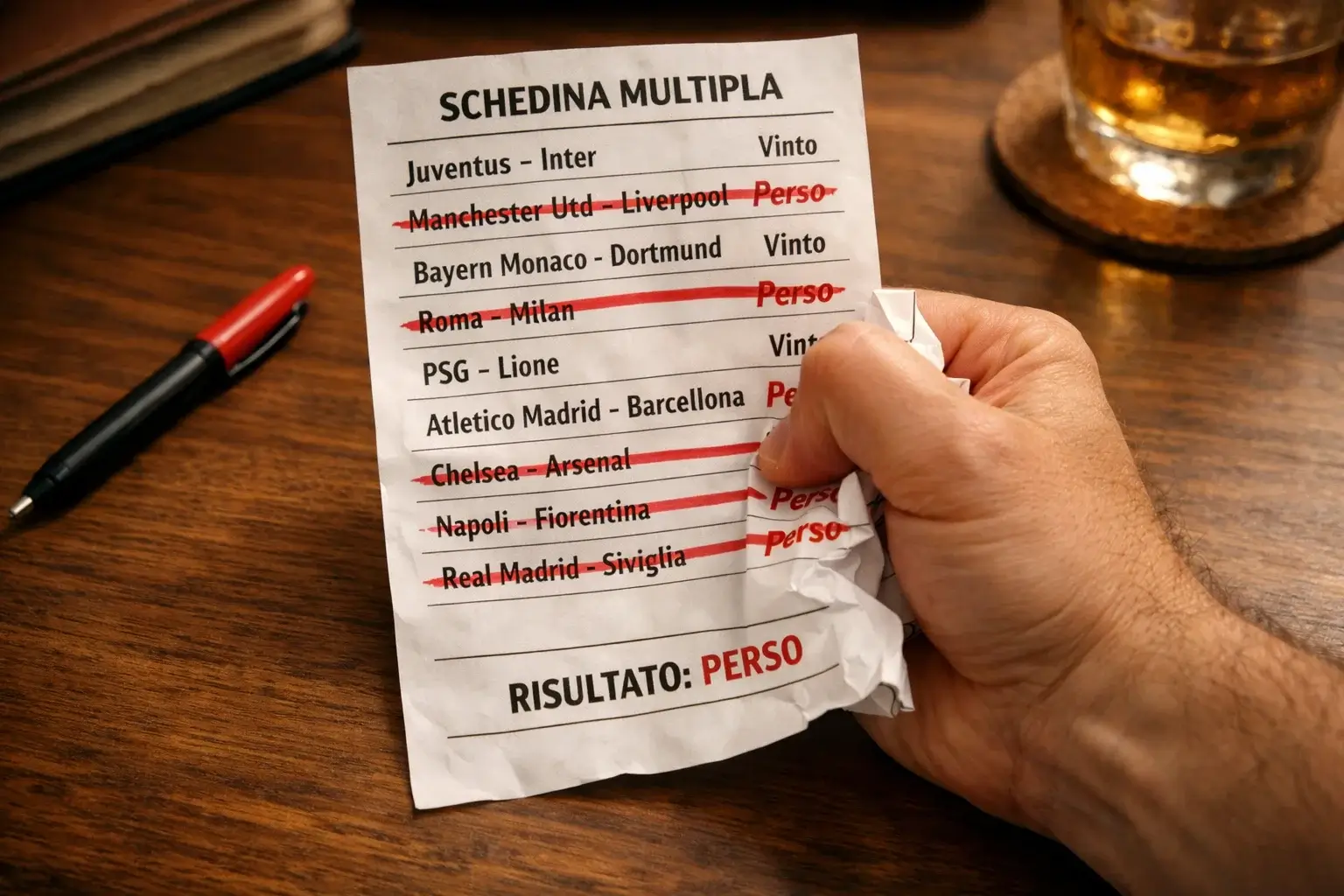 Schedina con troppe selezioni multiple