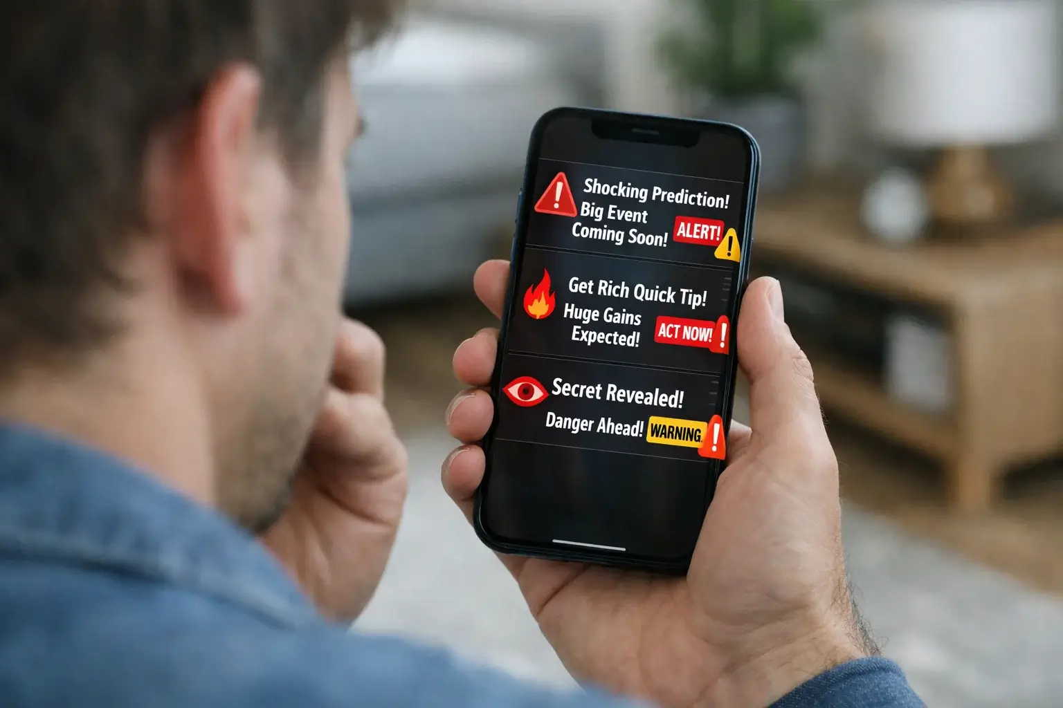 Smartphone con notifiche di pronostici dubbi