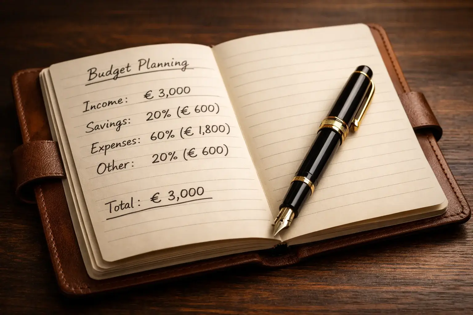 Taccuino con appunti sulla gestione del budget per scommesse