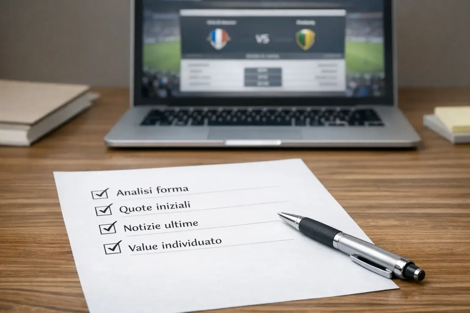 Checklist di analisi pre-partita per scommesse calcio