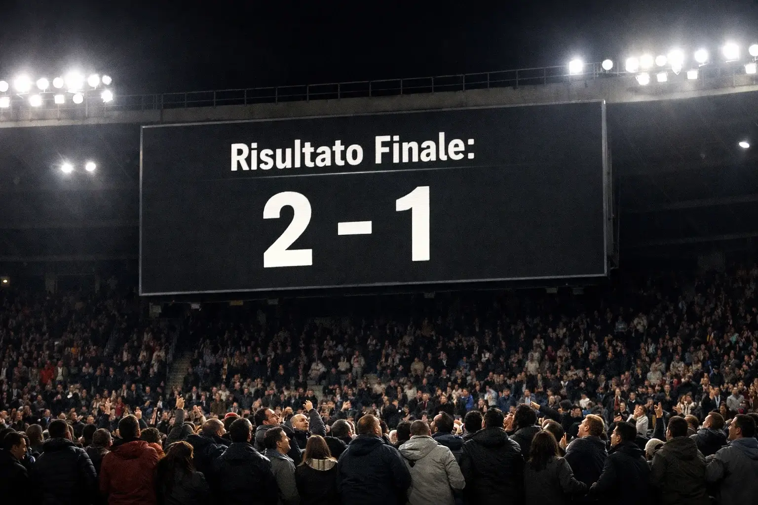 Tabellone risultato finale partita di calcio