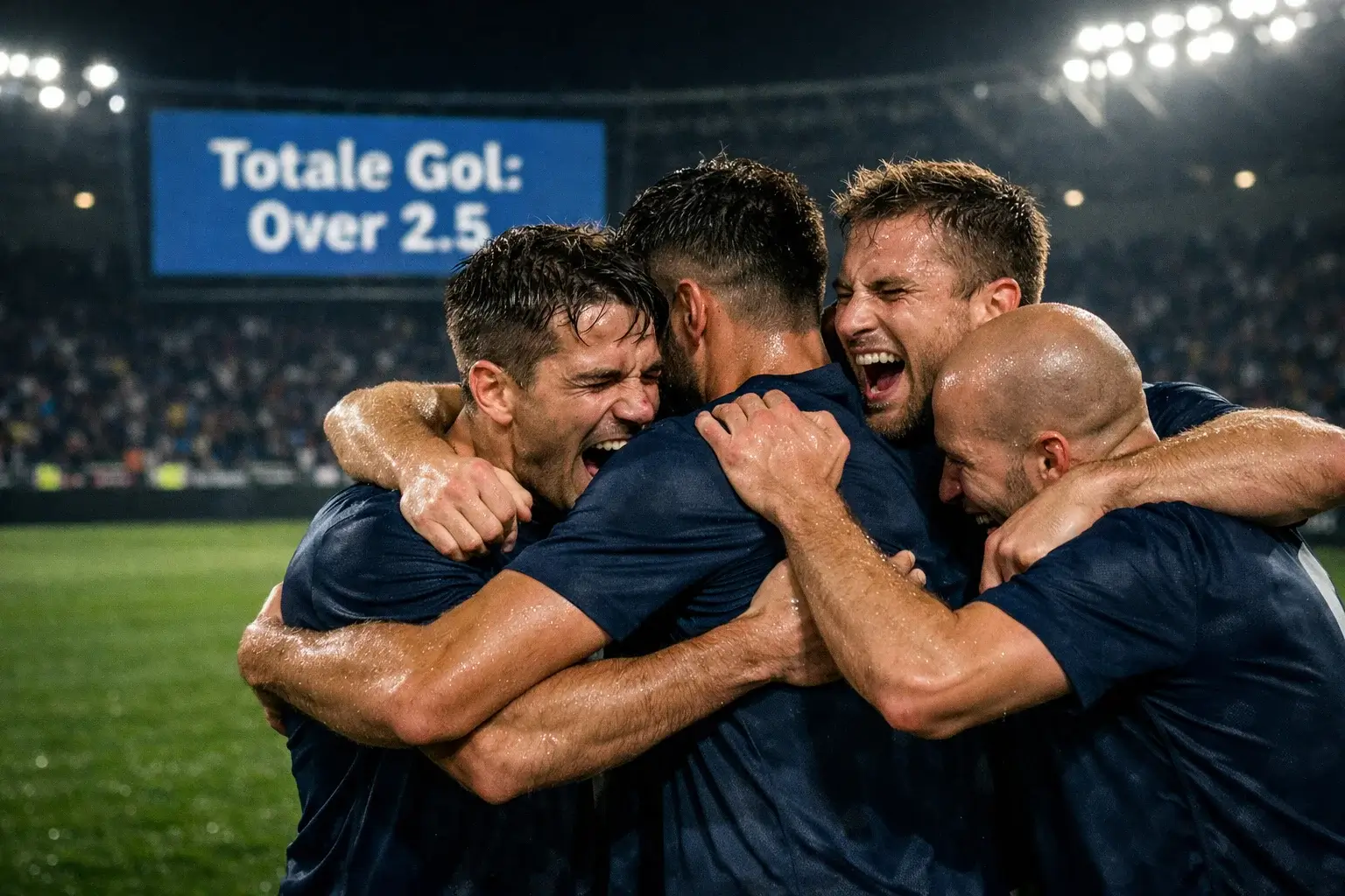 Celebrazione gol durante partita di calcio