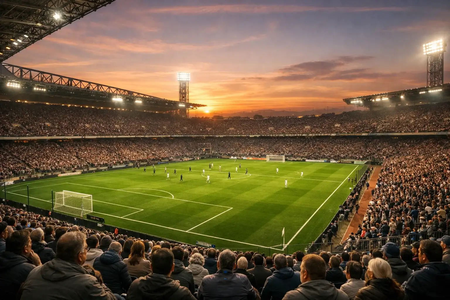 Tifosi che seguono partita di Serie A allo stadio